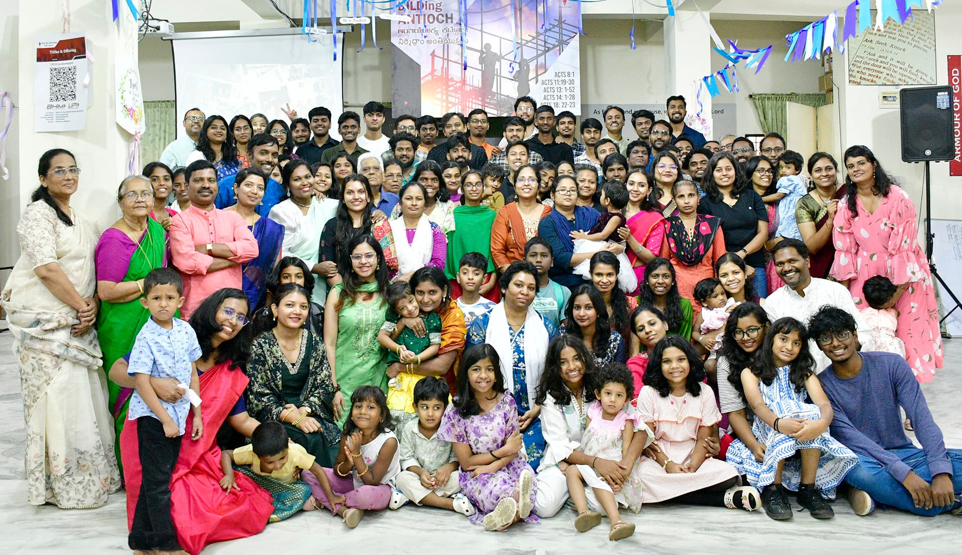 The congregation of New Life Fellowship Church, HSR Layout, gathered after a Sunday service